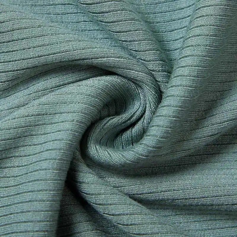 Suppliers Wholesale 92% Rayon 8% Spandex Sustainable Solids Soft Rib Knit Fabric Wholesale