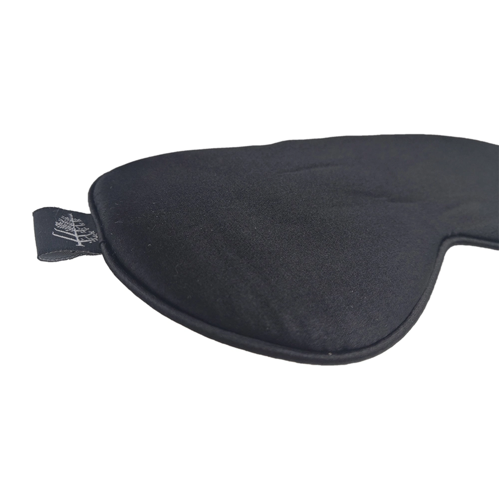 Black Pure 100% Silk Eye Patch Sleeping Mask with Carry Bag Customized Gift Lightproof Sleep Eyemask Breathable Eyepatch Silk Blindfold Travel Cosmetic Eyeshade