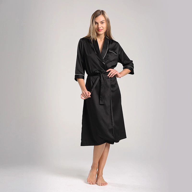 Custom Pure Silk Night Robe for Women