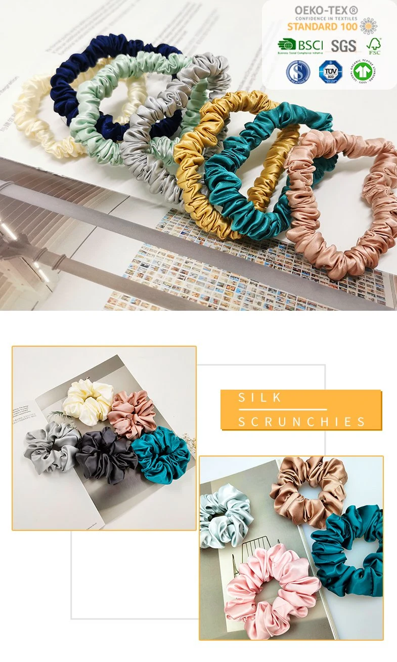 Silk Scrunchies Hair Accessories with 100% Mulberry Silk