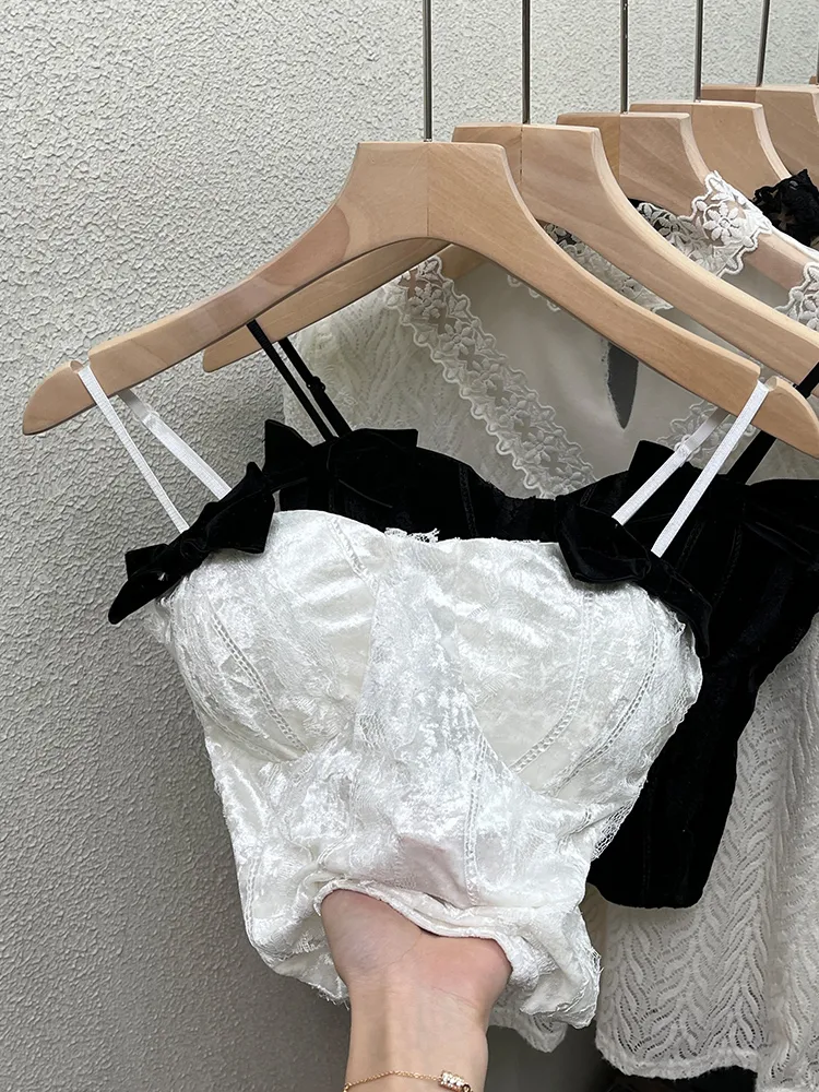 가을과 겨울을 위한 섹시한 벨벳 레이스 언더셔츠