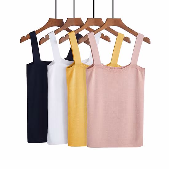 도매 편지 얼음 실크 캐미솔 여성 가슴 패드 내부 및 외부 착용 포장 가슴 여성 'S